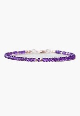 fine little silver dainty purple amethyst birthstone bracelet 